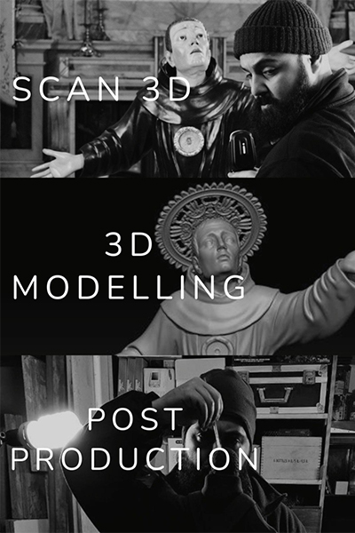 Work station scan 3D - 3D modelling - post production, lavorazione colorazione restauro